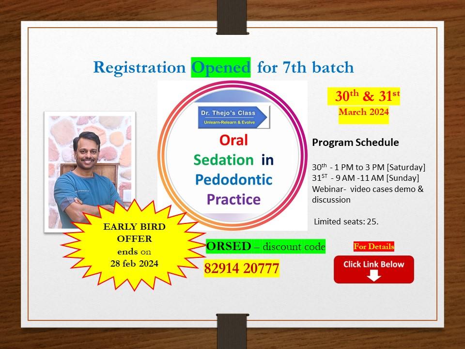 ORAL SEDATION IN PEDODONTIC PRACTICE- WEBINAR